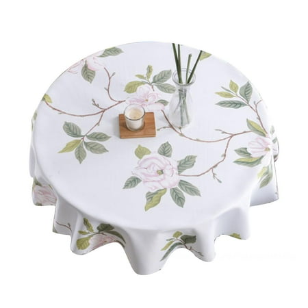 

Tablecloth Round Flower printing Leaves Tablecloth Table Cloth Floral Table Protector for Round Tables for Outdoor Picnic Party 120cm