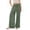 *Army Green, variant on ClodeEU Women's Linen Blend Elastic Waist Wide Leg Pants ,Bohemian Beach Pants with Drawstring for Summer Light Blue,Womens Plus M