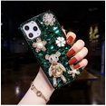 thumbnail image 2 of Compatible with iPhone 12/12 Pro Glitter Sparkle Bling Case Luxury Shiny Crystal Rhinestone Jewelled Gemstone Diamond Bumper Clear Protective Designed for iPhone 12/12 Pro 6.1''Green, 2 of 3