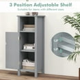 thumbnail image 6 of Gymax Bathroom Storage Organizer Narrow Floor Cabinet w/ 2-Tier Cabinet Open Compartment Gray, 6 of 10