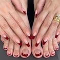 thumbnail image 2 of 6 Puntas francesas Presione sobre las uñas Uñas artificiales de almendra Uñas postizas acrílicas para los dedos de los pies, 2 of 5