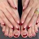 thumbnail image 2 of 6 Puntas francesas Presione sobre las uñas Uñas artificiales de almendra Uñas postizas acrílicas para los dedos de los pies, 2 of 5