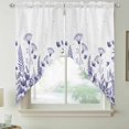 thumbnail image 2 of Purple Spring Floral Swag Valances for Windows, Kitchen Window Curtains Over Sink, Watercolor Elegant Pastoral Flowers Window Treatment Curtains for Living Room/Bedroom Curtains 2 Panel Sets 36"x45", 2 of 8