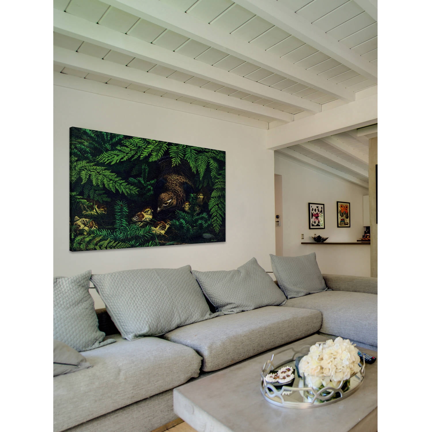 "Hen and Chicks" Painting Print on Wrapped Canvas