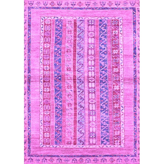 Ahgly Company Indoor Rectangle Abstract Purple Modern Area Rugs, 8' x 10'