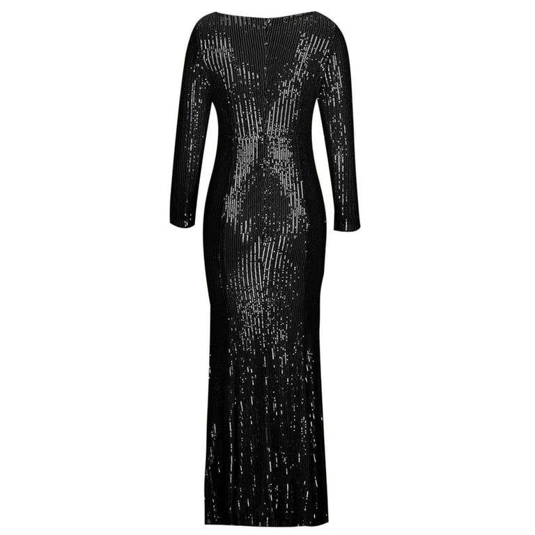 Mrat Women's Long Sleeve Sequins Mermaid Gown Long Formal Prom Dress Crew Neck Slim Glitter Evening Dress Plus Size Shining Bodycon Dress Black L - Walmart.com Mrat Women's Long Sleeve Sequins Mermaid Gown Long Formal Prom Dress Crew Neck Slim Glitter Evening Dress Plus Size Shining Bodycon Dress Black L - Walmart.com