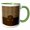 Green/White, variant on 3drose, Elegant Animal Print in Warm Brown and Gold Monogram Letter K, 11oz Two-tone Yellow Mug