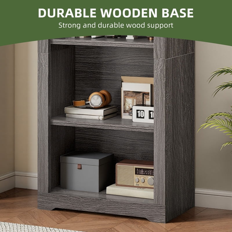 Uforic 5 Tiers Arched Bookshelf, 68.5" Tall Modern Bookcase Display Storage Rack Wooden Bookshelves, Gray