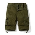 thumbnail image 2 of MIUOWANP Men's Relaxed Cargo Shorts with Multi Pockets Solid Color Loose Fit Outdoor Sport Adjustable Cuffs Half Pants Size M(6)Army Green, 2 of 8