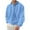 Blue, variant on Men's Winter Solid Color Lapel Loose Long Sleeve T-Shirt, Henley Button Up Sport Top for Casual Wear, Gym and Lounge Style,Black,4XL