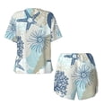 thumbnail image 5 of Picia Algae Corals and Seashells Pajamas Sets for Women Soft Short-Sleeved Pjs with Lounge Shorts Two Piece Sleepwear-X-Large, 5 of 9