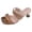 Rose Gold, variant on Women's Kitten Heeled Sandals Rhinestone Sparkly Double Strap Open Square Toe Slip on Heels Sexy Dress Wedding Slippers Rose Gold Size 7