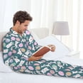 thumbnail image 6 of Naloa Cute Rabbit Easter Men’s Pajamas Set - Long Sleeve Button Down Sleep Shirt and Pajama Bottoms Sleepwear Set-X-Large, 6 of 7
