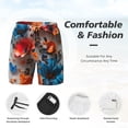 thumbnail image 3 of Yiaed 3D Butterfly Print Mens Swim Trunks Bathing Suit Compression Liner Beach Swim Shorts Swimwear Quick Dry Zipper Pocket No-Chafing Board Short-XX-Large, 3 of 6