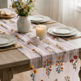 thumbnail image 2 of Sm:)e Light Pink Eucalyptus Gauze Embroidery Table Runner 120 Inches (10 Feet), Seasonal Sheer Decor for Kitchen & Dining Spaces, Ideal for Holidays, Weddings, Birthdays & Home Parties, 2 of 8