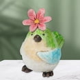 thumbnail image 3 of Trayknick Handicraft Bird Statue Artistic Resin Micro Landscape Miniature Bird Holding Flower for Desktop Red, 3 of 13