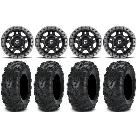Fuel Anza Black 14 Wheels 27 Mud Lite II Tires Yamaha Viking Wolverine YXZ1000R