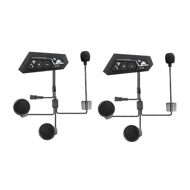 2 Set Motorcycle 5.0 Bluetooth Helmet Intercom Universal Pairing Earphone Headset with CNC Noise Red