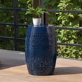 thumbnail image 2 of Tcbosik Outdoor Iron Side Table, Barrel Shape End Table, 12" Accent Table for Patio, Deck, Porch, Navy, 2 of 7