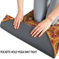 thumbnail image 3 of 70x26 Inch Yoga Towel, Sweat Absorbent Non-Slip Mat for Hot Yoga, Pilates & Fitness,Berry Butter Waffle Orange Warm Allover Pattern, 3 of 5