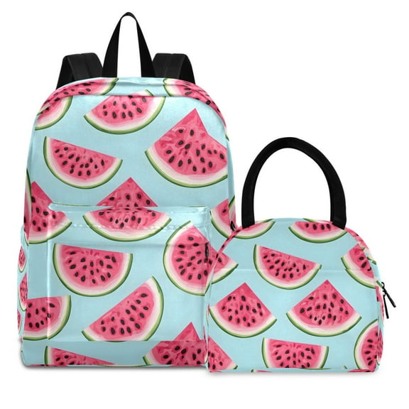 ALAZA Backpack Set Watermelons Elementary School Bags Student BookBag with Lunch Bag