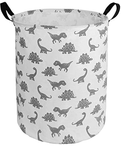 Oyihfvs Dino Dinosaur Breaks Through The Glass Round Storage Basket Bin Collapsible Waterproof Laundry Hamper Large Baby Nursery Bucket Organizer with Handles for Bedroom Closet Toys Gifts 