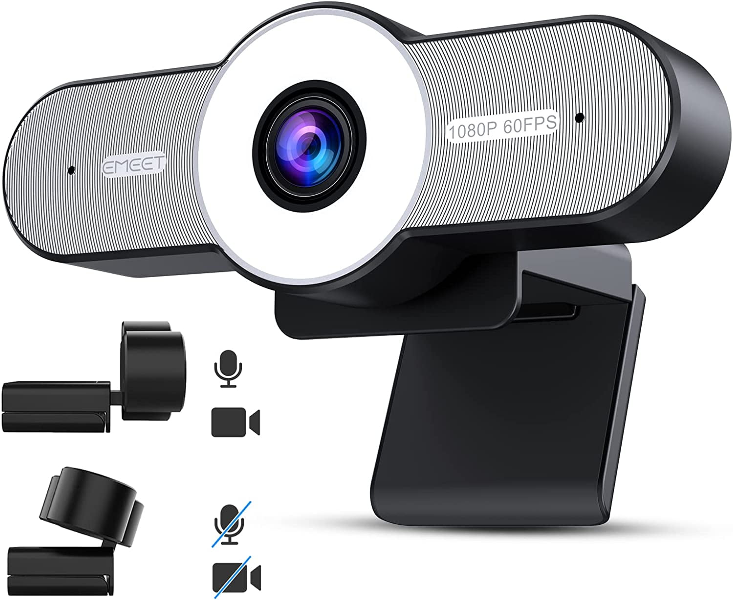 1080P 60FPS Webcam with EMEET C970L USB Webcam Black - Walmart.com