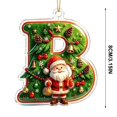 thumbnail image 3 of romoty Personalized Initial Christmas Tree Letter Ornaments, Pine Needle Santa Claus Pendants, 2D Flat Acrylic Monogram Xmas Decor, 3 of 6