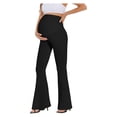 thumbnail image 1 of Pantalones de yoga acampanados de corte ajustado con cintura alta y soporte para el vientre, de secado rápido y transpirables, para mujeres embarazadas. Mezcla de lino, cómodos y suaves, para hacer, 1 of 3