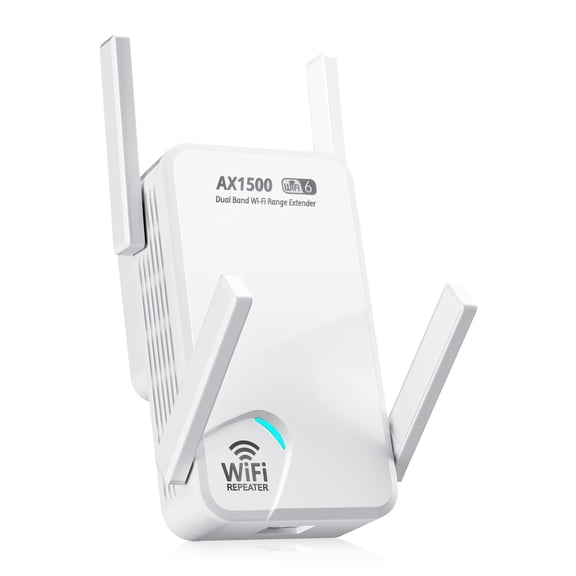 WiFi Extender Signal Booster for Home AX1500, WiFi 6 Range Extender Wireless Repeater, Internet Extender Booster 5G, Long Range Signal Amplifier, Extend WiFi Coverage, Many Devices, Fix Dead Zones