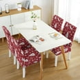 thumbnail image 3 of Red Christmas Chair Covers Set of 4,Winter Christmas Tree Snowflake Elk Chair Protectors,Elastic Removable Washable Dining Chair Covers for Winter Christmas Kitchen Dining Room Holiday Decor, 3 of 6