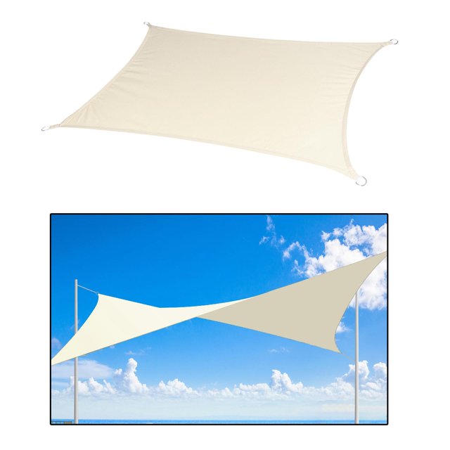 Refugio Solar Impermeable, Sombrilla de Protección de Toldo de Tela Oxford de 3x4M, Toldo de Terraza de Jardín para Exteriores, Patio Trasero, Beige CUTICAT refugio solar