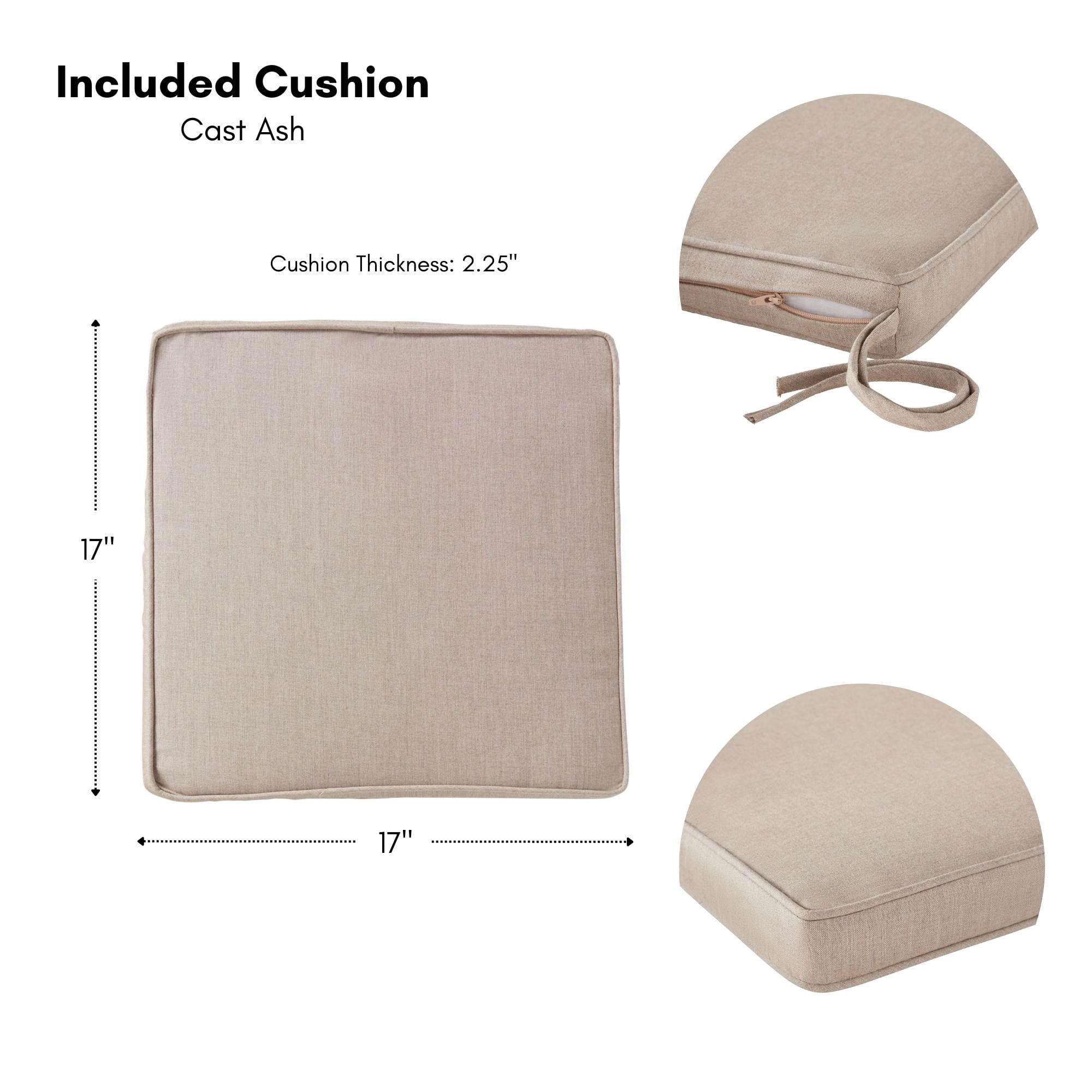 Outdoor PE Wicker Foldable Reclining Chair with Sunbrella Cast Ash Seat Cushion