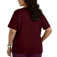 thumbnail image 4 of Hfnxid Womens Scrub Top Plus Size V Neck Short Sleeve T Shirts Loose Fit Breathable Nursing Tops Summer Lightweight Work Uniform Top Wine XXXXL, 4 of 7