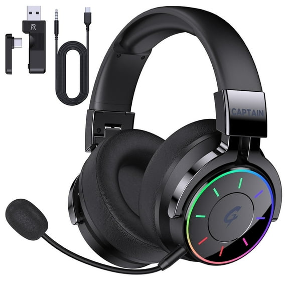AYEDLOE Wireless Gaming Headset for PS5, Switch, PC, Bluetooth PS5 Headset with Microphone Noise Cancelling, Stereo Sound, 45H  Battery, Black