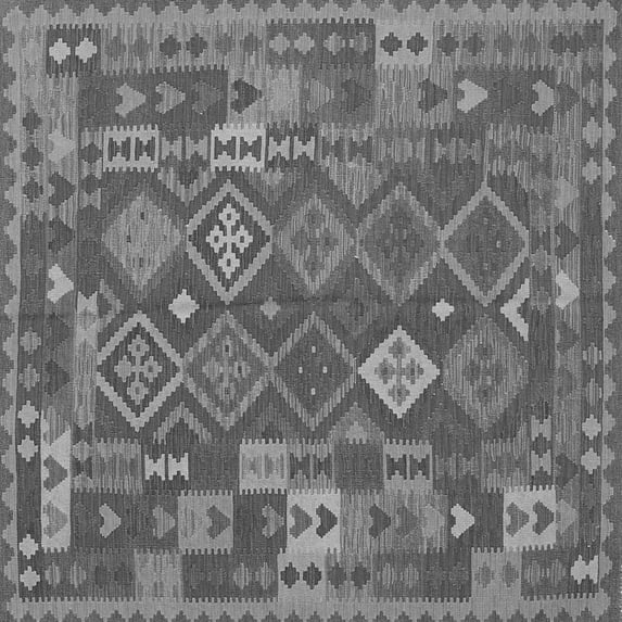 Ahgly Company Indoor Square Oriental Gray Traditional Area Rugs, 8' Square
