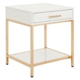 thumbnail image 2 of Home Square Wood End Table in White Gloss and Gold Plated Base - Set of 2, 2 of 7