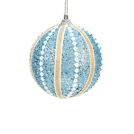 

ZTTD 8cm / 3in Christmas Ball Pearl Sticky Hanging Ball Sticky Powder Foam Ball Christmas Tree Decorations Pendant Window A