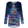 thumbnail image 3 of 50% off Ugly Christmas Sweater! TMOYZQ Women's Long Sleeve Shirts Christmas Tree Print Fall Winter Pullover Sweatshirts Casual Loose Fit Lightweight Cozy Blouse for Xmas Holiday Parties, 3 of 4