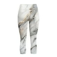 thumbnail image 5 of SCRAWLGOD Marble Print Gray White Women's Capri Leggings with Pockets High Waisted Legging, Active Breathable Yoga Leggings with Tummy Control for Workout Running Gym, XS, 5 of 7