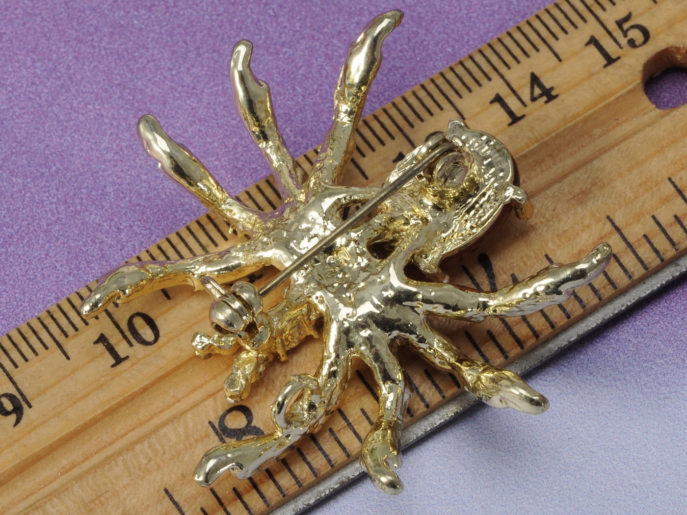 Alilang Warm Amber Golden Crystal Rhinestone Spider Fashion 