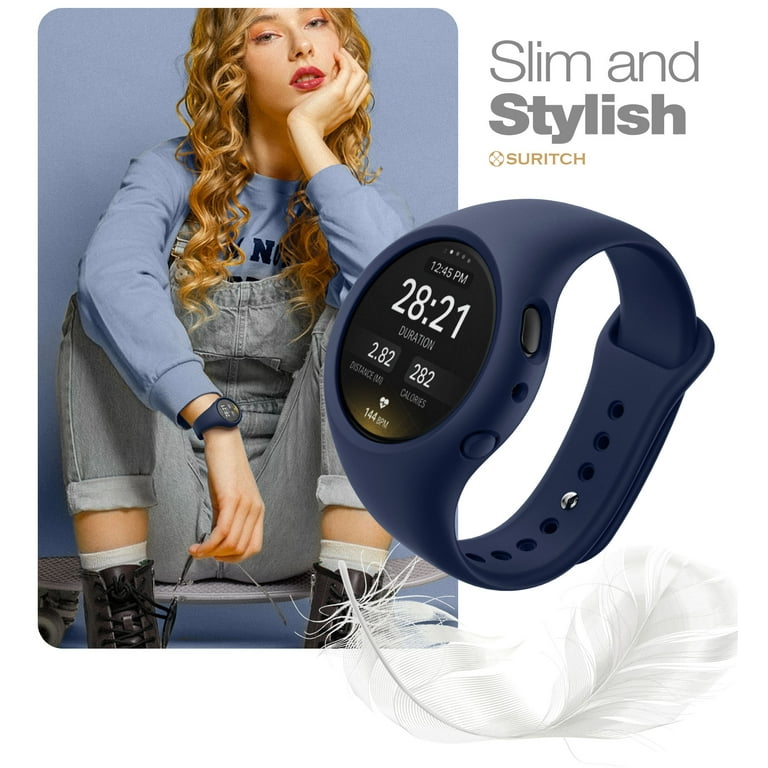 SURITCH Band Compatible with Galaxy Watch Active 2 44mm Soft Silicone Protective Case with Strap Bands for Samsung Watch Active 2 Sport Wristbands