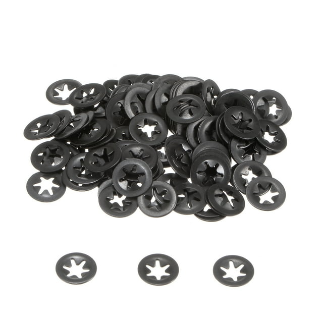 Unique Bargains 120 Pack Internal Tooth Star Lock Washers M3 Quick Speed Locking Washers, 65Mn Steel Starlock Push Nuts