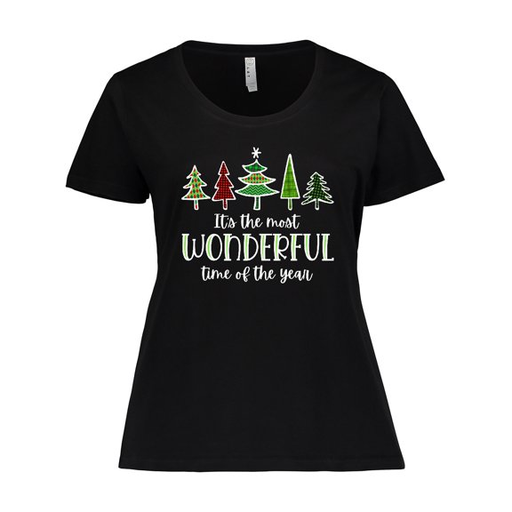 Inktastic Its the Most Wonderful Time of the Year Christmas Trees Women's Plus Size T-Shirt