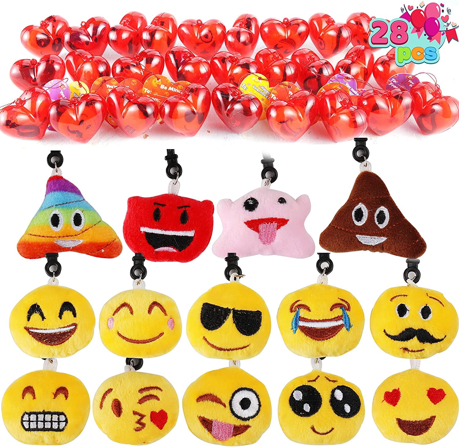 28 Pcs Valentines Emotion Keychains Filled Hearts and Valentine's Day Cards  for Classroom Exchange, Mini Plush Emoji Party Favors Party Supplies for  Gift Exchange, Game Prizes and School Rewards - Walmart.com