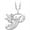 White, variant on 14K White Gold Finish Round Cut White Diamond 925 Sterling Silver Diamond Cute Elf Angele With P Initial Letter Pendant Necklace for Women