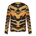 thumbnail image 3 of VBTAPA Mens Long Sleeve Camo T-shirt Colorful Graphic Tees Casual Stylish Tops Lightweight Workout Tee 90% off Clearance Sale Orange L, 3 of 5