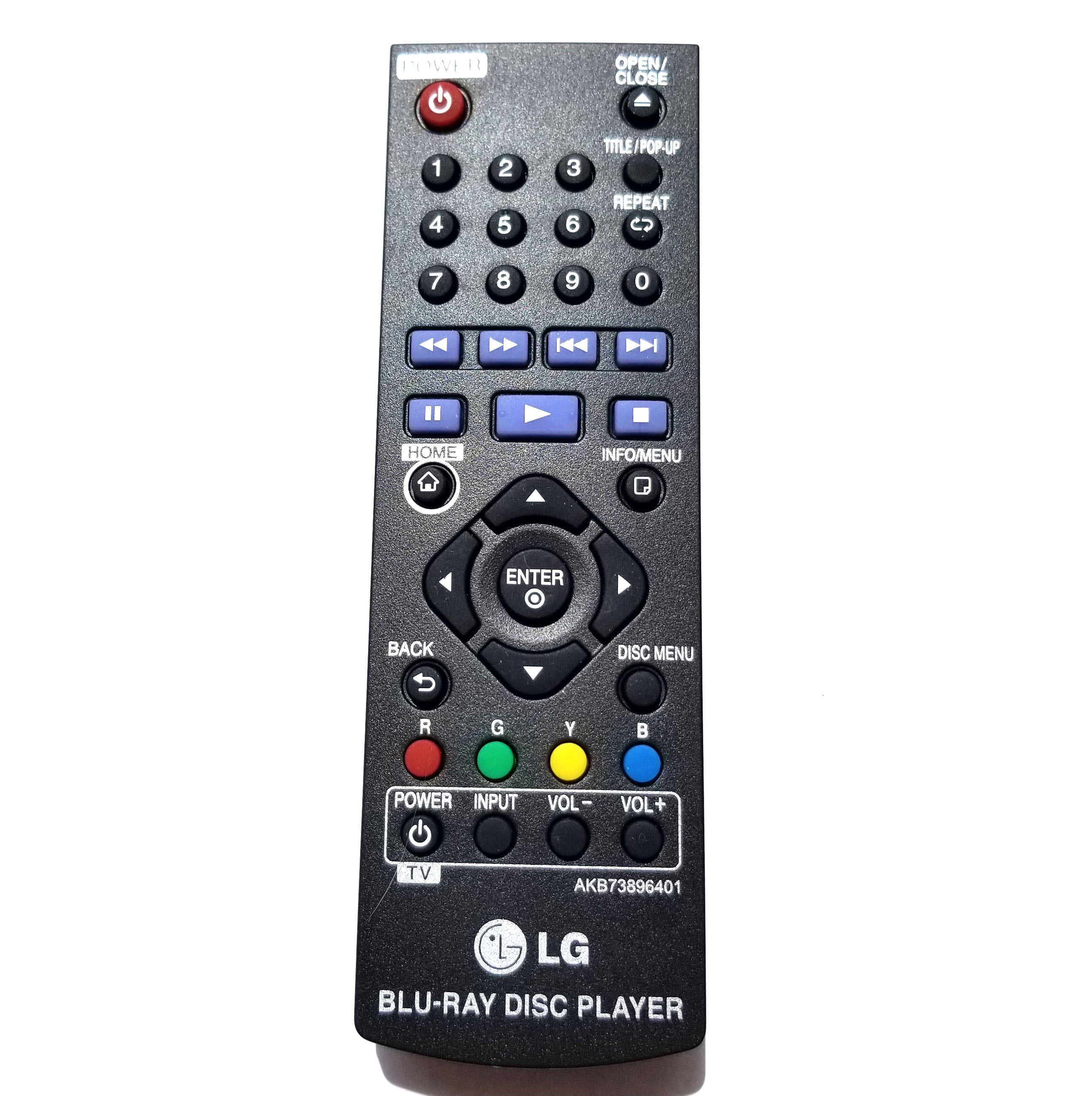 Replacement Remote for LG AKB73896401 DVD/Blue-Ray Disc Player Remote