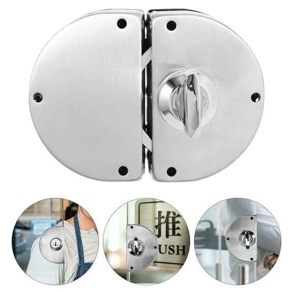 FESTFENDS Sliding Door Lock Latch Sliding Glass Door Lock Silver Stainless Steel 1 Set