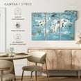 thumbnail image 4 of Elephant Stock Continental Animals Wall Art - Horizontal Multi Panel Canvas - Living Room Wall Decor - Map Multi Panel - Blue And Beige Decor - 38" x 24", 4 of 4